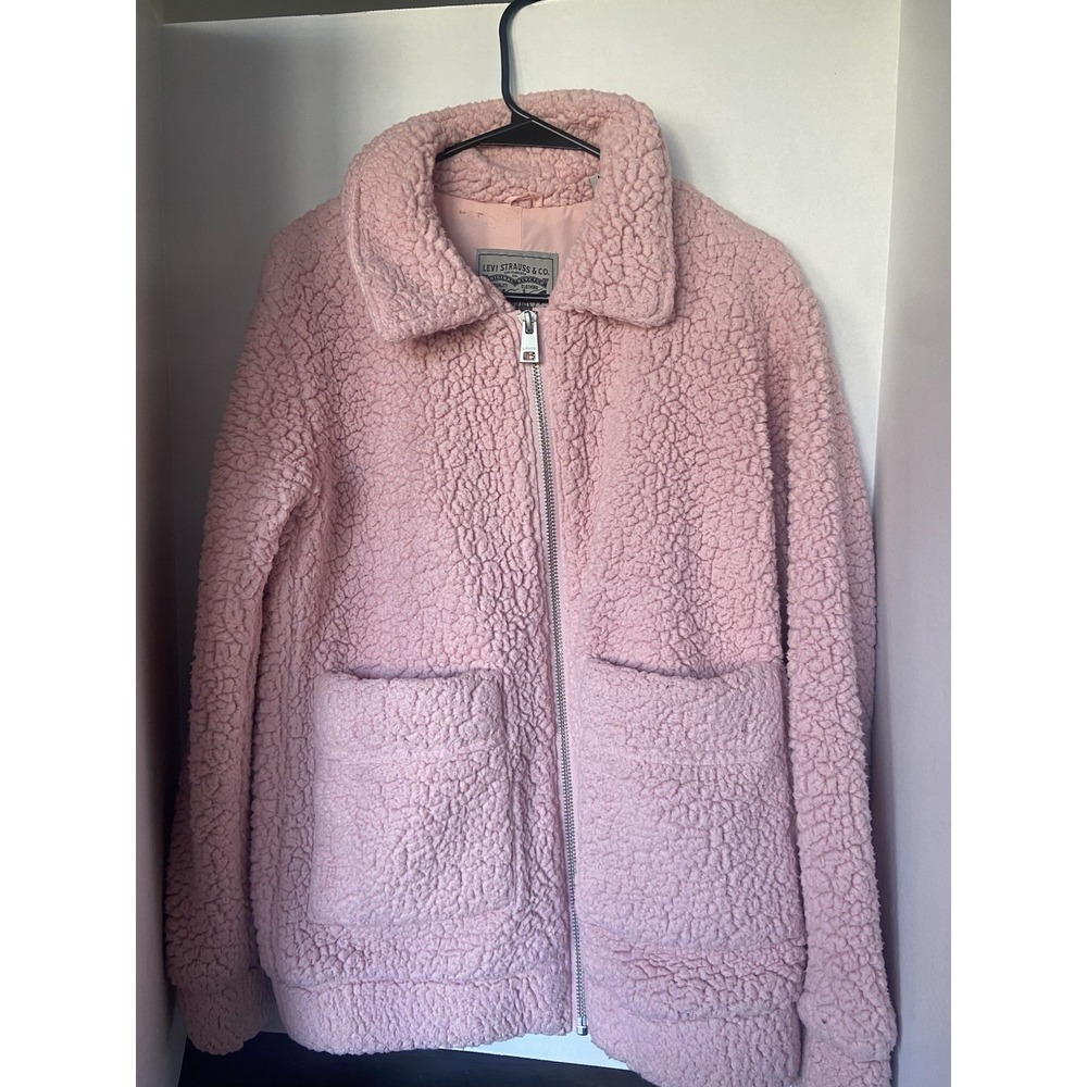 Women's Levi's Pastel Pink Sherpa Zip Coat Levi's